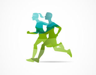 Fototapeta na wymiar Run icon, symbol, marathon poster and logo