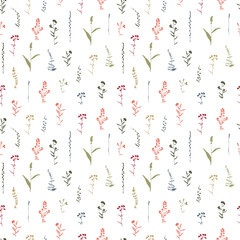 Vector silhouettes collection. Set of field flowers, herbs. Element of seamless pattern. Paper design. Print element.