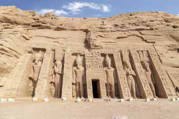 Abu Simbel, the temple of Hathor and Nefertari, also known as the Small Temple, Egypt
