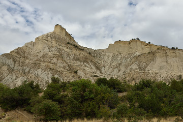 Vashlovani National Park the driest deserts in Georgia. Panoramic view of mountains and canyons in Kakheti – Georgia.
