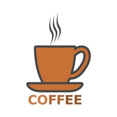 Coffee cup icon, Coffee cup logo, Coffee time, Coffee cup on white background