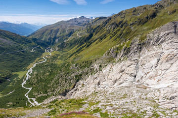 Rhone und Furka- und Grimselpassstrasse