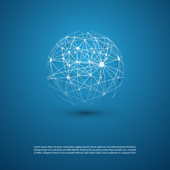Global Networks - Transparent Wireframe Globe Design, Technology Template