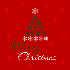 Fototapeta na wymiar Merry Christmas. Christmas tree lettering. Vector illustrarion