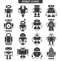 robot icons set