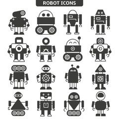 robot icons set