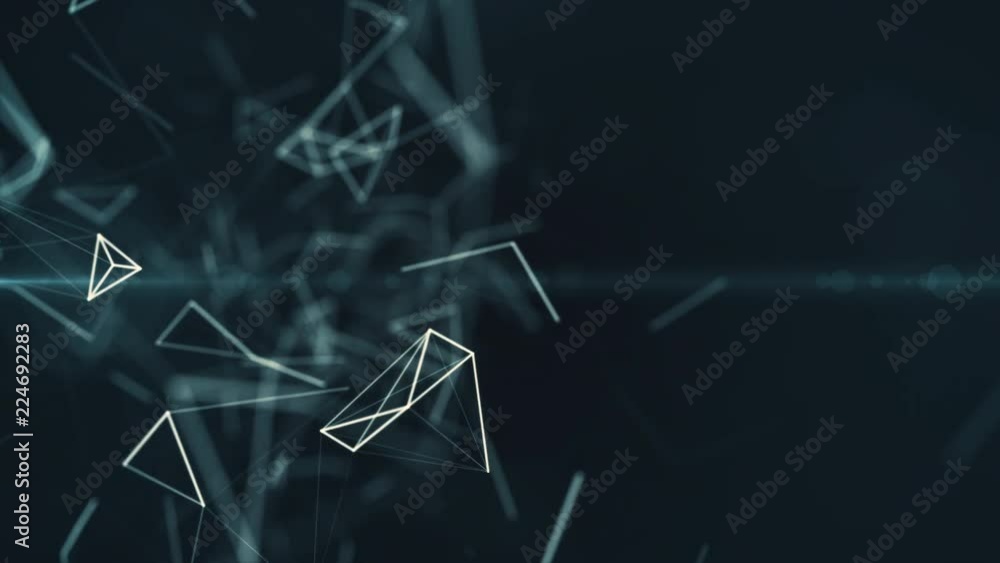 Poster blockchain lines connecting, technology, security, digital geometrical background with moving lines 