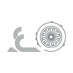 Wheel linear icon - vector minimal car tyre symbol or sign