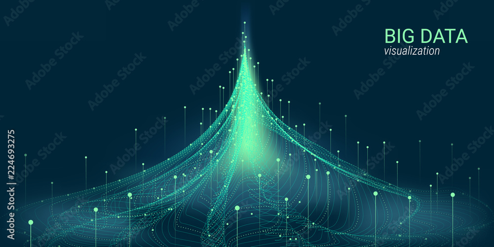 Wall mural abstract 3d big data visualization.