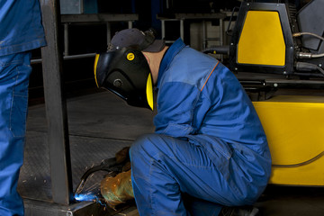 Welding of metal structures.