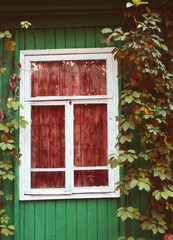 old window with shutters