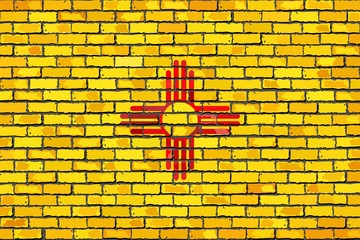 Flag of New Mexico on a brick wall - Illustration, 
The flag of the state of New Mexico on brick textured background