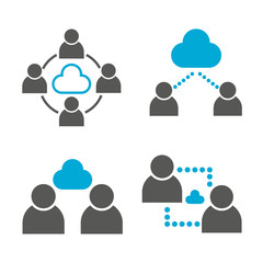 Obraz premium people network and cloud collaboration