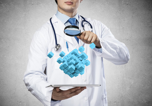 Conceptual image of analytical doctor