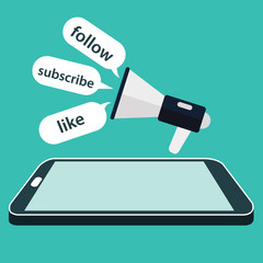 Follow, like and subscribe