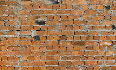 Orange brick wall. Texture of a blick wall.