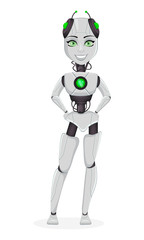 Robot with artificial intelligence, female bot
