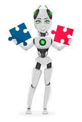 Robot with artificial intelligence, female bot