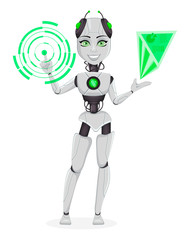 Robot with artificial intelligence, female bot