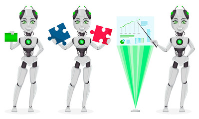 Robot with artificial intelligence, female bot