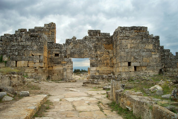 Ruins of ancient city, Hierapolis near Pamukkale, Turkey