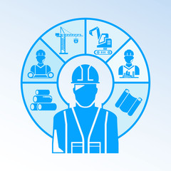 civil engineer and engineering icons