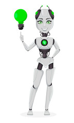 Robot with artificial intelligence, female bot