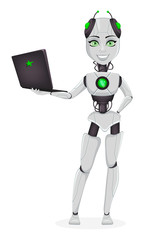 Robot with artificial intelligence, female bot