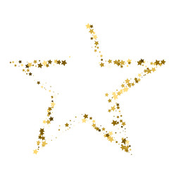 Golden star vector banner. Simple form. Template , card, vip, exclusive, certificate, gift luxury privilege voucher store present shopping