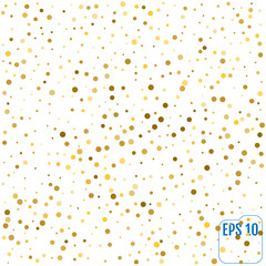 Gold glitter background polka dot, vector illustration
