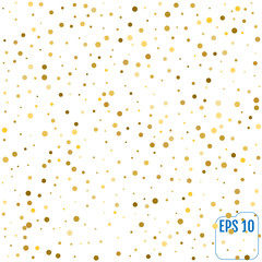 Gold glitter background polka dot, vector illustration