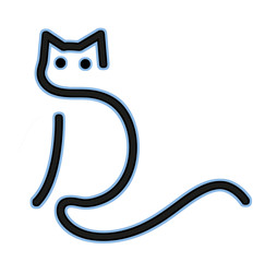 chat, logo, signalisation,   animal, graphique, trait, courbe, tracé, abstrait, 