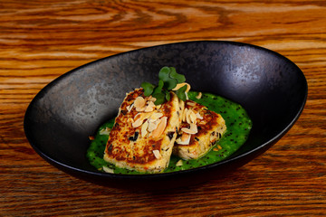 Tofu cutlet with sauce