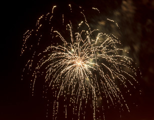 Fireworks in the night sky as a background