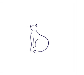 cat line illustration icon vector