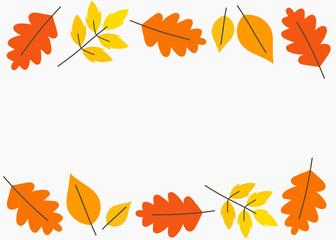 Autumn leaves border background