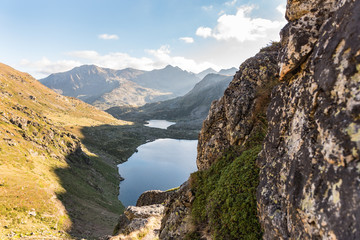 Tristaina high mountain lakes in Pyrenees. Andorra
