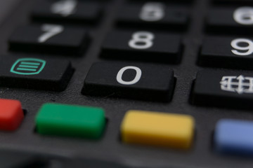 Obraz premium close up buttons of a remote control