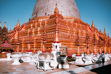 Buddha temple in the sunset dawn