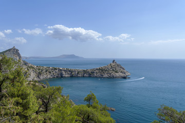 View of the Crimean coast. The view from the mountains on the Novyi Svet, a Cape Kapchik.