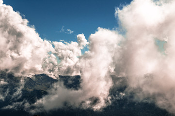 Fototapeta na wymiar mountains in the clouds