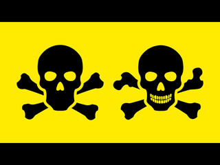 Set Toxic safety Hazard Danger Harmful Malware Virus  sign illustration isolated on background Vector Icon