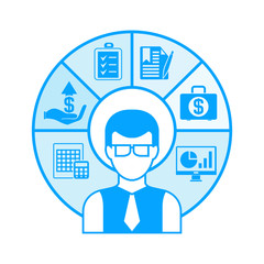 business people and finance icons 