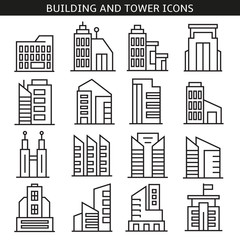 building and tower icons