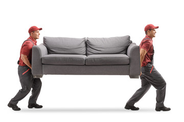 Movers carrying a couch