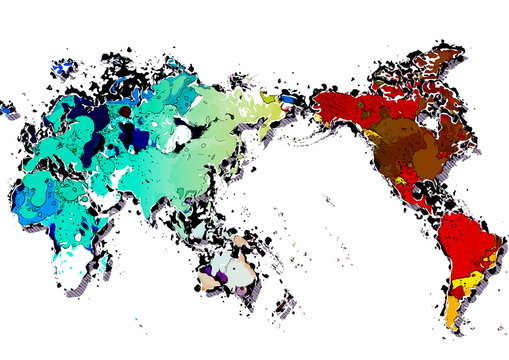 世界地図　グランジ