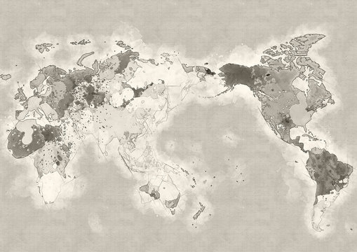 世界地図　グランジ