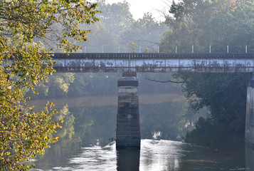 Train Bridge over water