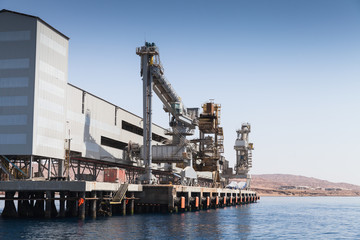 Conveyor and loader for bulk cargo in port