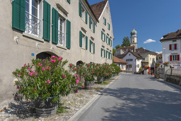 Municipality Maienfeld in the Landquart Region in the Swiss canton of Graubunden. Tourist destination in the Alps, both because of the local wine and because it was the setting of the story Heidi.